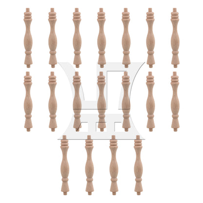 BQLZR  Vintage Style Unfinished Wood Natural Cutout Wooden Spindle 13.3cm