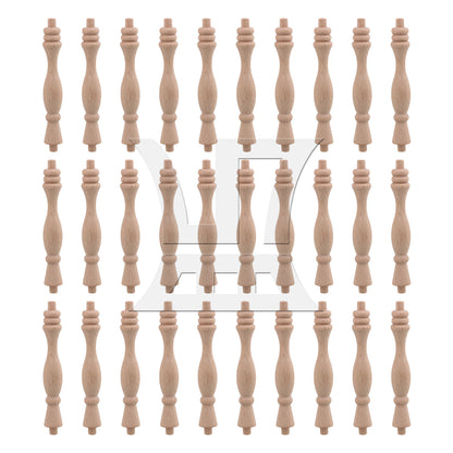 BQLZR  Vintage Style Unfinished Wood Natural Cutout Wooden Spindle 13.3cm