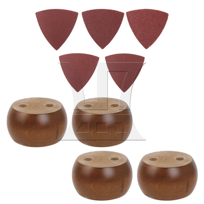 BQLZR 4 Pieces Wooden Furniture Lifter for Sofa Feet 67x40mm White w/ Sandpaper Set