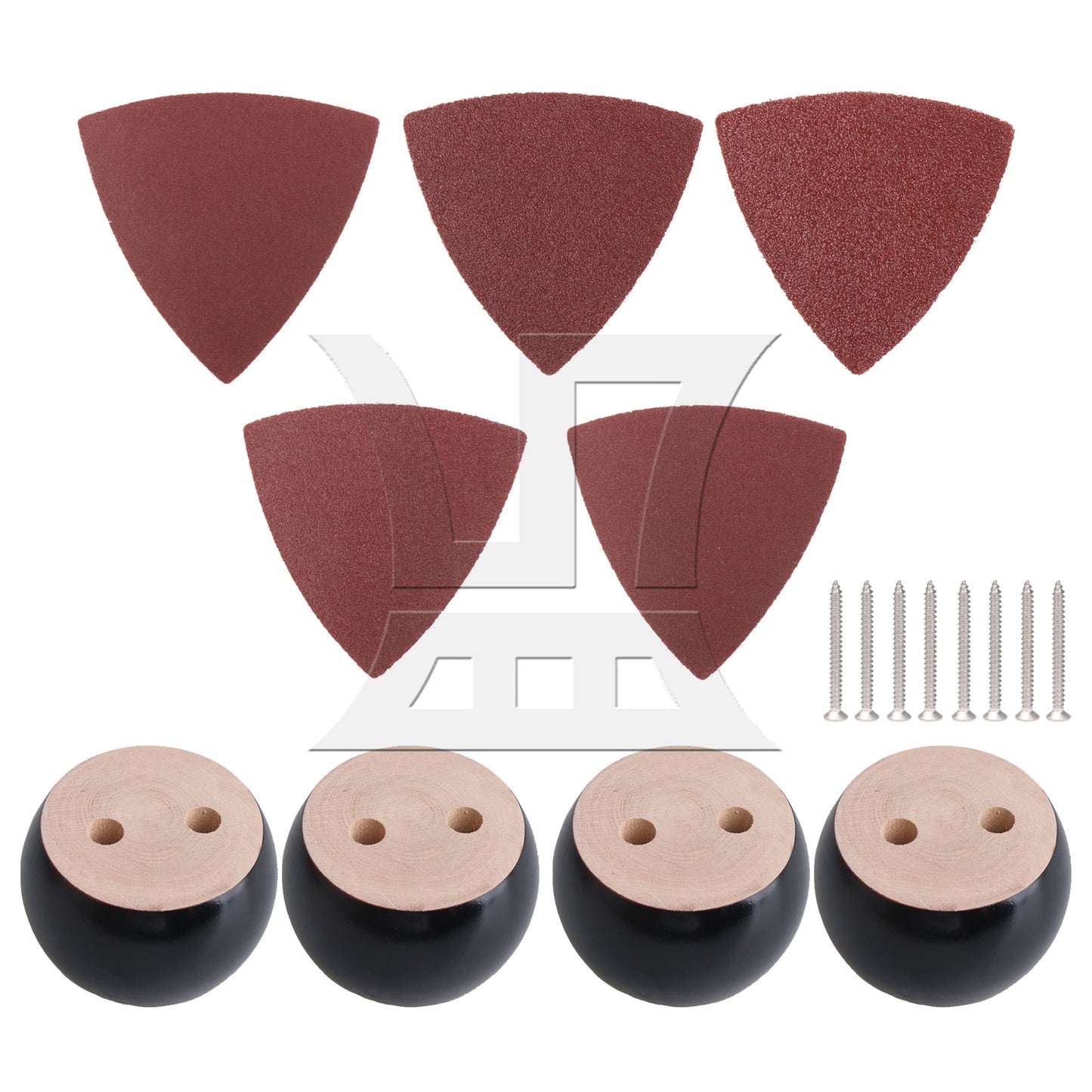 BQLZR 4 Pieces Wooden Furniture Lifter for Sofa Feet 67x40mm White w/ Sandpaper Set