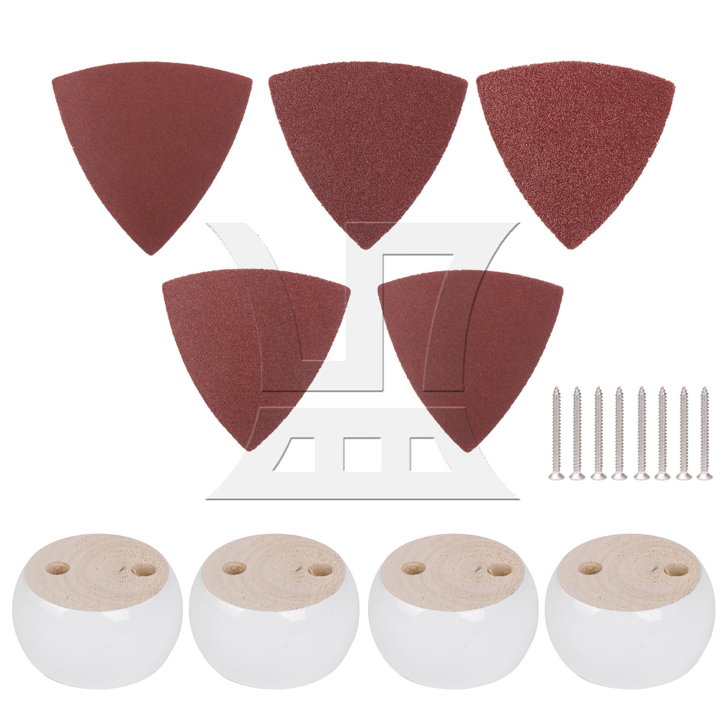 BQLZR 4 Pieces Wooden Furniture Lifter for Sofa Feet 67x40mm White w/ Sandpaper Set