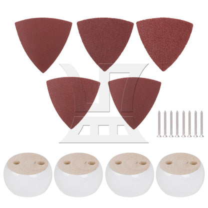 BQLZR 4 Pieces Wooden Furniture Lifter for Sofa Feet 67x40mm White w/ Sandpaper Set