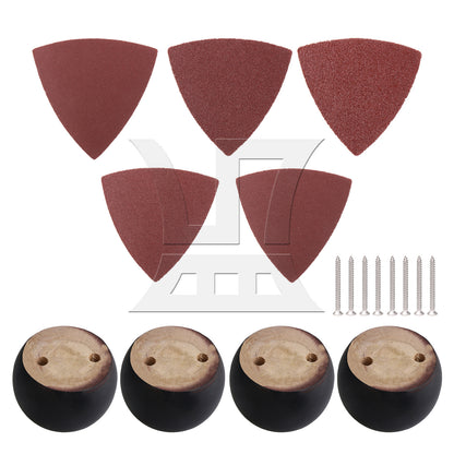 BQLZR 4 Pieces Wooden Furniture Lifter for Sofa Feet 67x40mm White w/ Sandpaper Set
