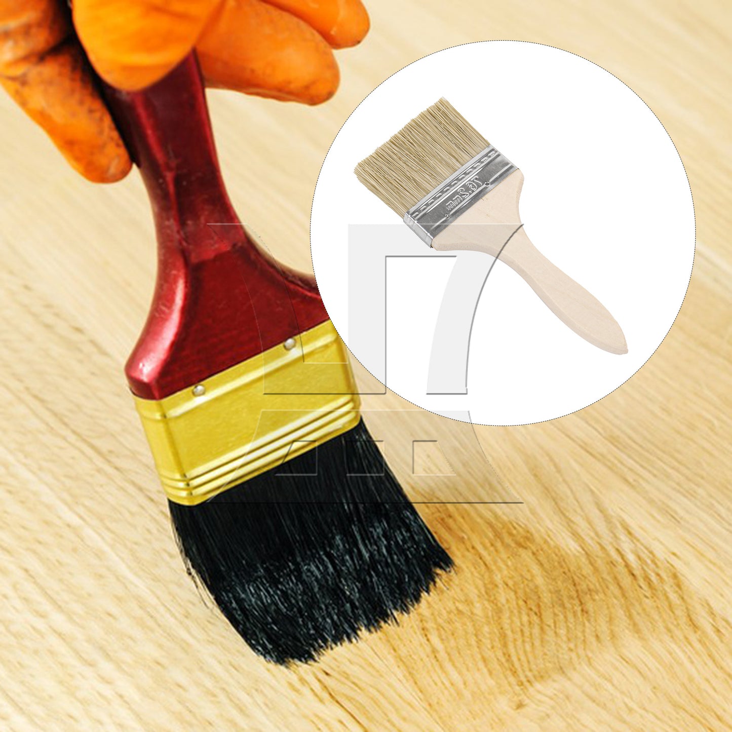 BQLZR Thick Wooden Handle Chip Brush for Painting Stains Varnishes Tool Set