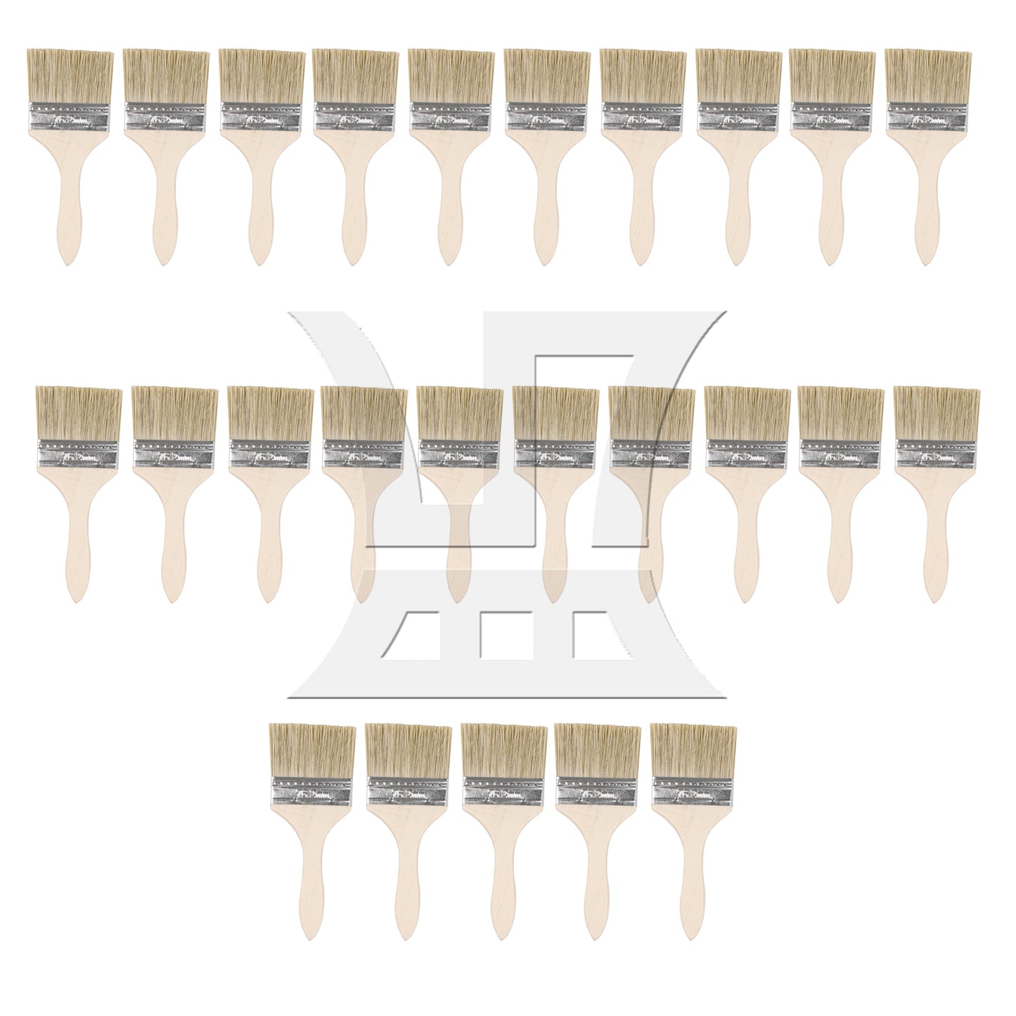 BQLZR  Thin Wooden Painting Brush 3 Inch with 2 Pint Size Unlined Can Set