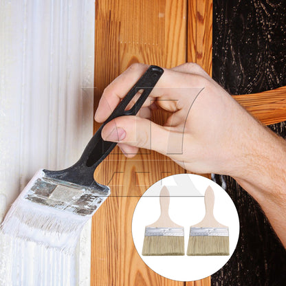 BQLZR Flat Paint Brushes with Handle 4 Inch Stain Brushes for Painting Wall