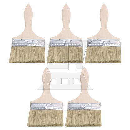 BQLZR Flat Paint Brushes with Handle 4 Inch Stain Brushes for Painting Wall