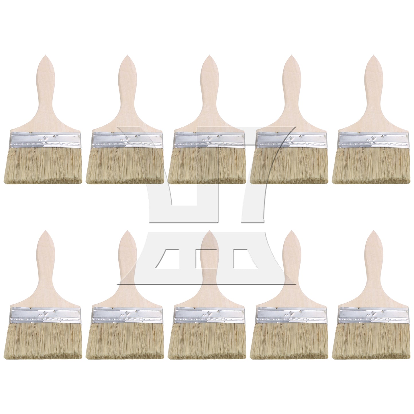 BQLZR Flat Paint Brushes with Handle 4 Inch Stain Brushes for Painting Wall