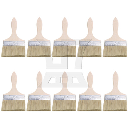 BQLZR Flat Paint Brushes with Handle 4 Inch Stain Brushes for Painting Wall