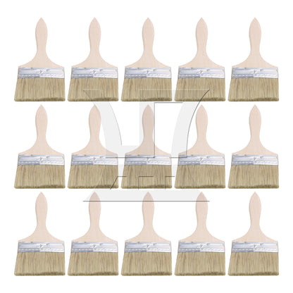 BQLZR Flat Paint Brushes with Handle 4 Inch Stain Brushes for Painting Wall