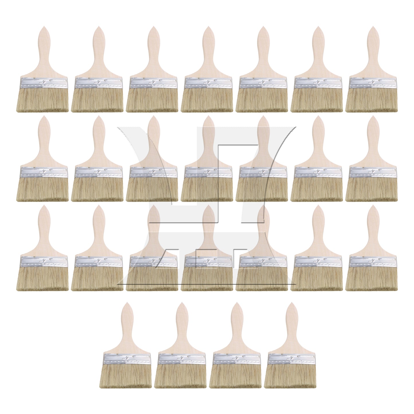 BQLZR Flat Paint Brushes with Handle 4 Inch Stain Brushes for Painting Wall
