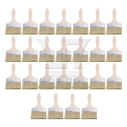 BQLZR Flat Paint Brushes with Handle 4 Inch Stain Brushes for Painting Wall