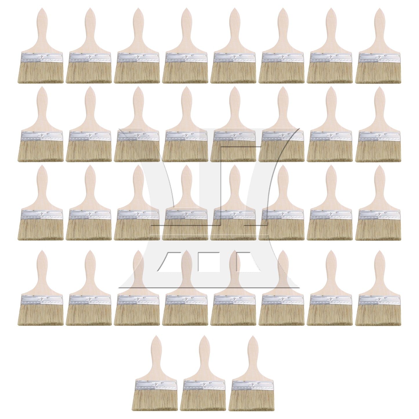BQLZR Flat Paint Brushes with Handle 4 Inch Stain Brushes for Painting Wall