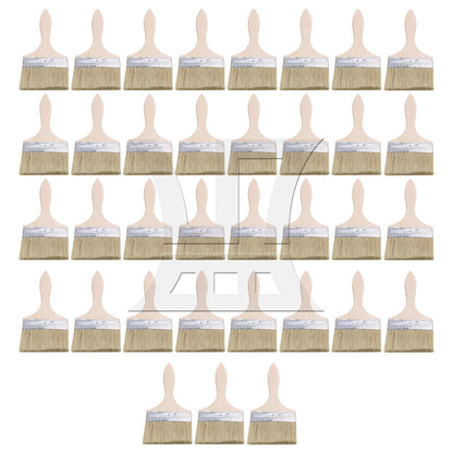 BQLZR Flat Paint Brushes with Handle 4 Inch Stain Brushes for Painting Wall
