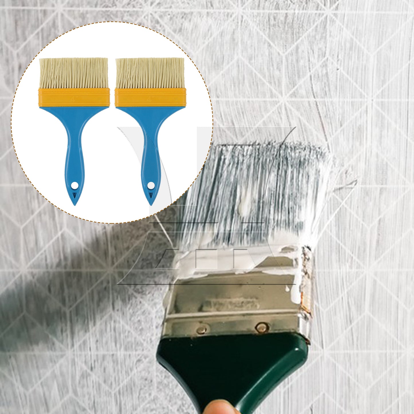 BQLZR Flat Paint Brush w/ Plastic Handle for Professional Painter 4 Inch