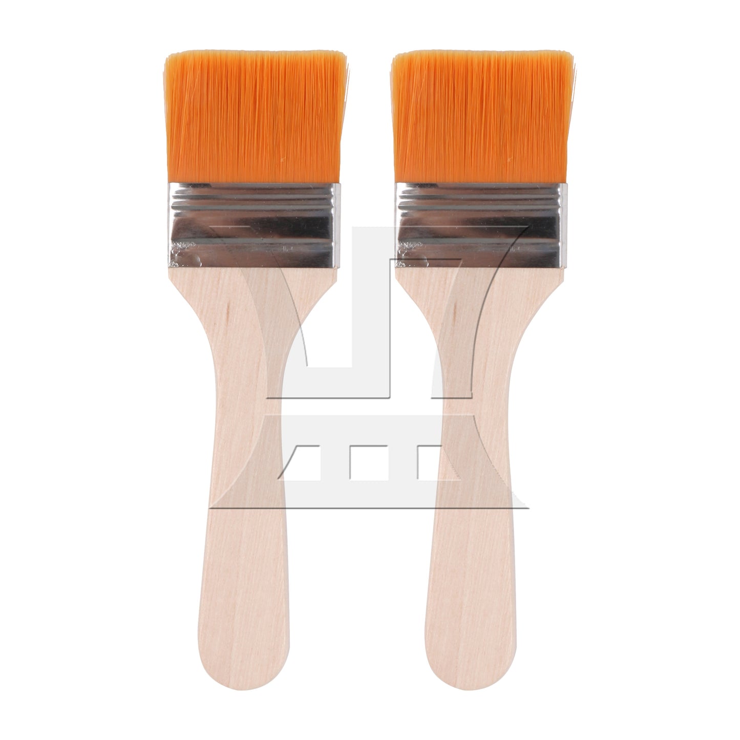 BQLZR 2 Pieces Thin Wood Painting Brush Tool 1.85" Width w/ White Nylon Mittens Set