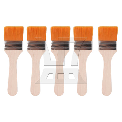BQLZR 2 Pieces Thin Wood Painting Brush Tool 1.85" Width w/ White Nylon Mittens Set