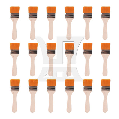 BQLZR 2 Pieces Thin Wood Painting Brush Tool 1.85" Width w/ White Nylon Mittens Set