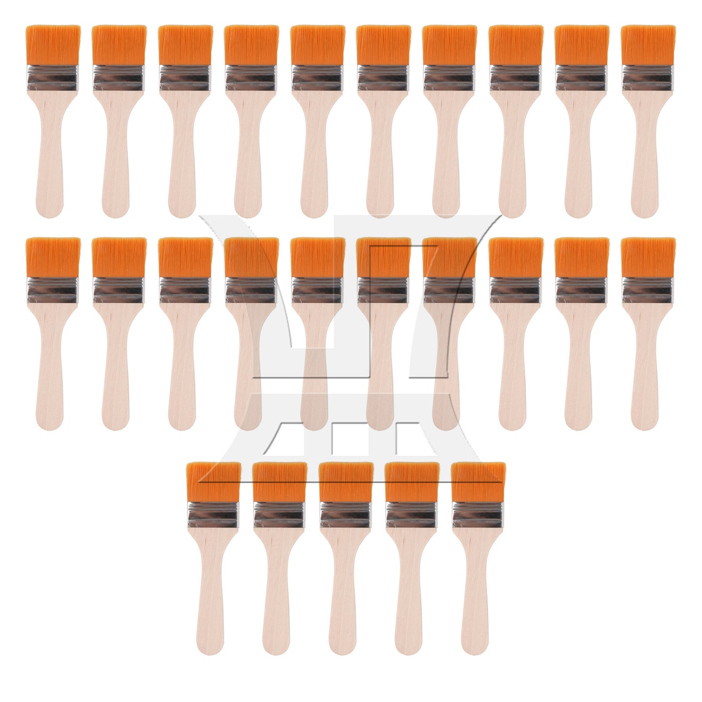 BQLZR 2 Pieces Thin Wood Painting Brush Tool 1.85" Width w/ White Nylon Mittens Set