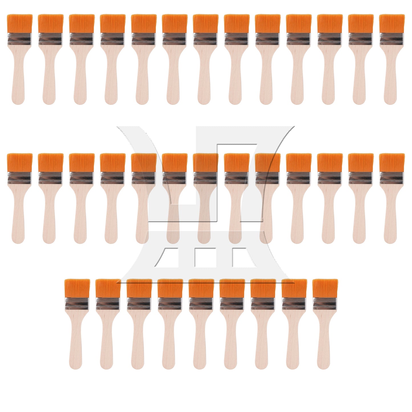 BQLZR 2 Pieces Thin Wood Painting Brush Tool 1.85" Width w/ White Nylon Mittens Set