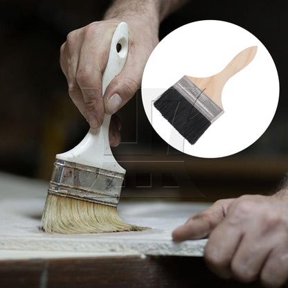 BQLZR Thick Wooden Handle Nylon Brushes for Art Painting 4 Inch Width Set