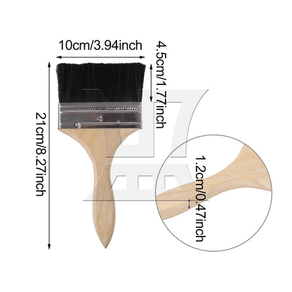BQLZR Thick Wooden Handle Nylon Brushes for Art Painting 4 Inch Width Set
