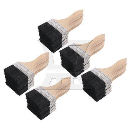 BQLZR Thick Wooden Handle Nylon Brushes for Art Painting 4 Inch Width Set