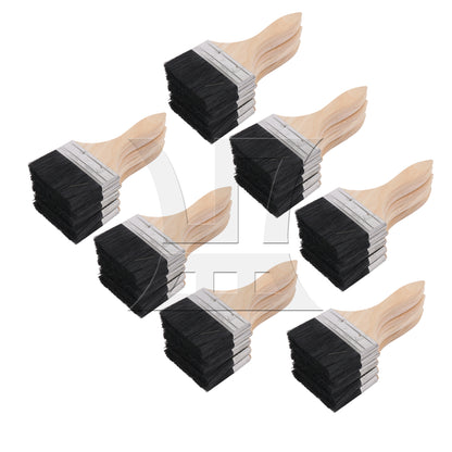 BQLZR Thick Wooden Handle Nylon Brushes for Art Painting 4 Inch Width Set