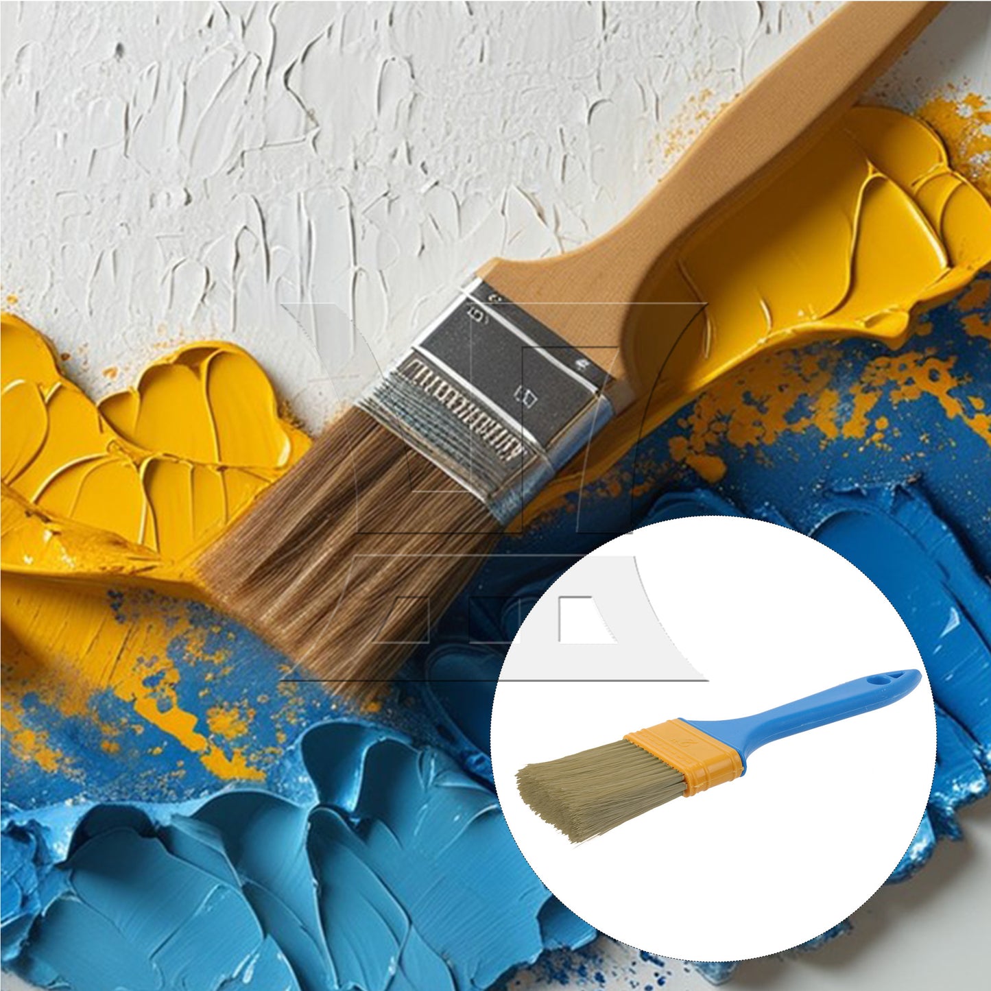 BQLZR Thick Plastic Handle Paint Brushes for Art Painting Tools 2" Width