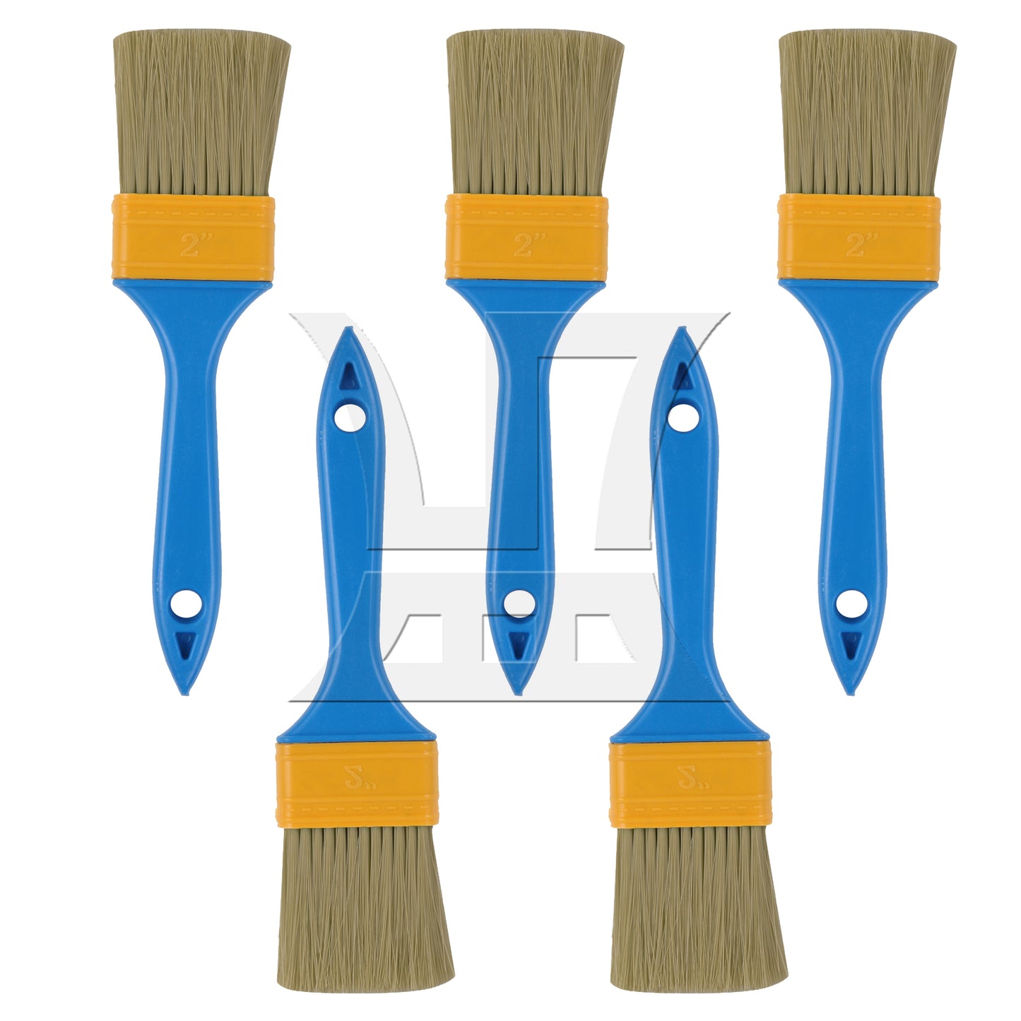 BQLZR Thick Plastic Handle Paint Brushes for Art Painting Tools 2" Width