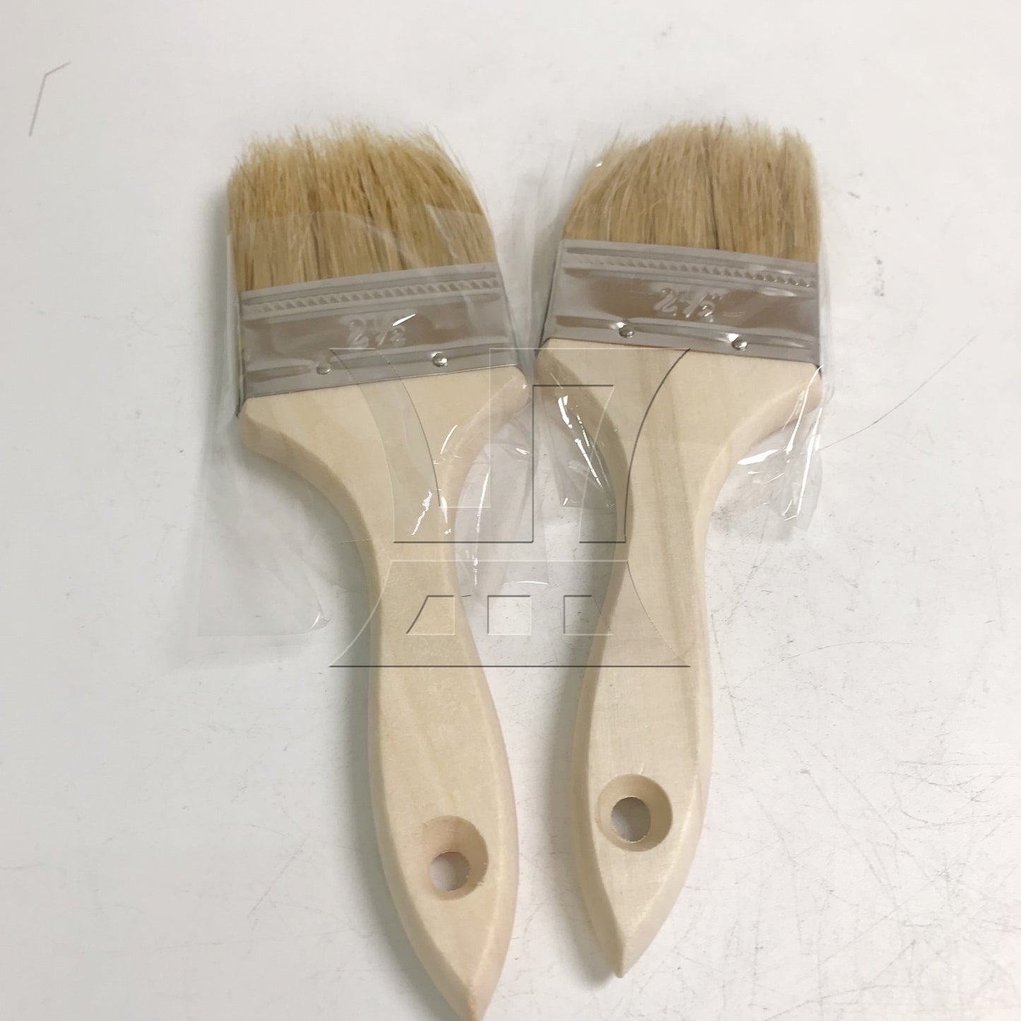 BQLZR 2 Pieces Natural Bristle Paint Brush Thin Handle for Indoor Decorations 2 1/2"