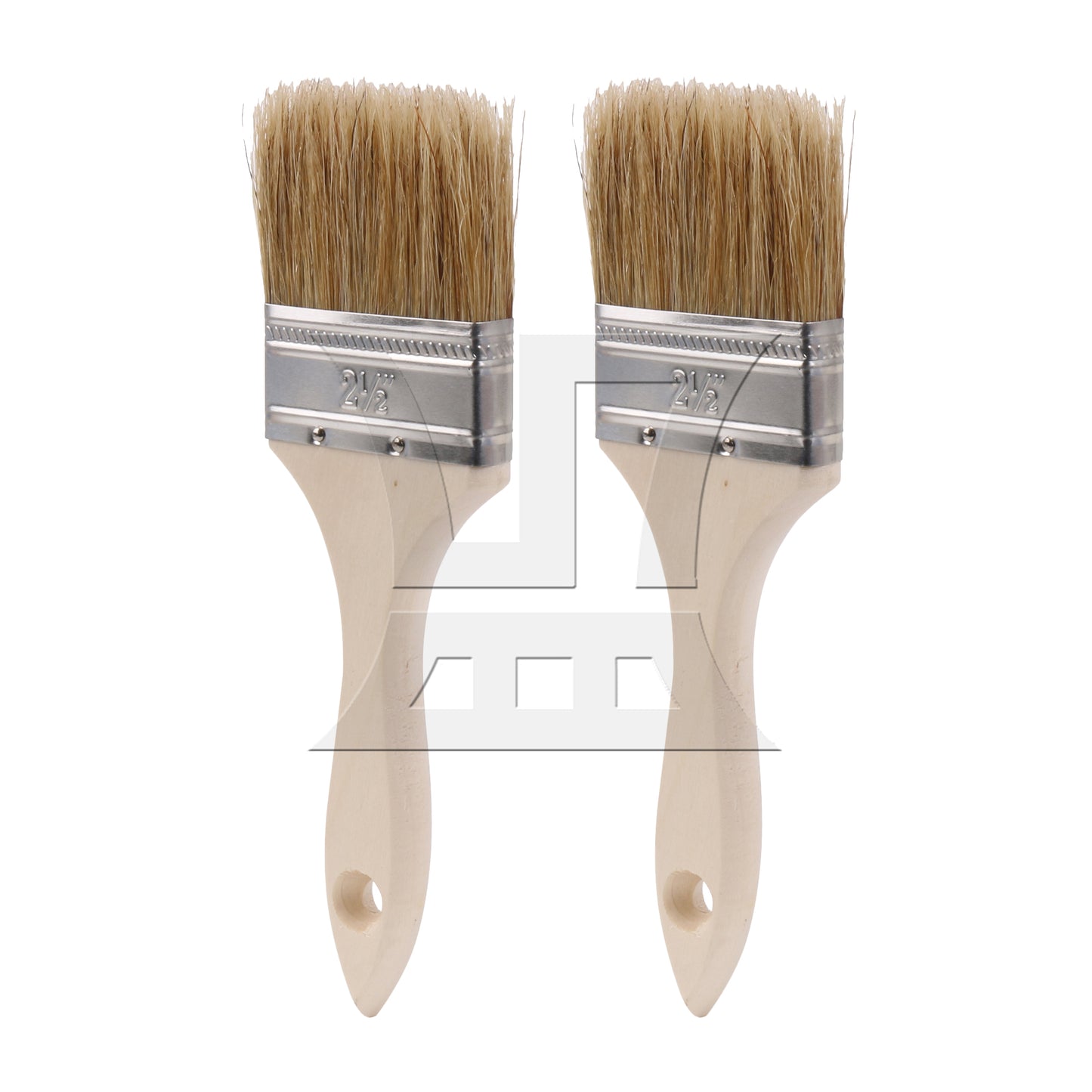 BQLZR 2 Pieces Natural Bristle Paint Brush Thin Handle for Indoor Decorations 2 1/2"