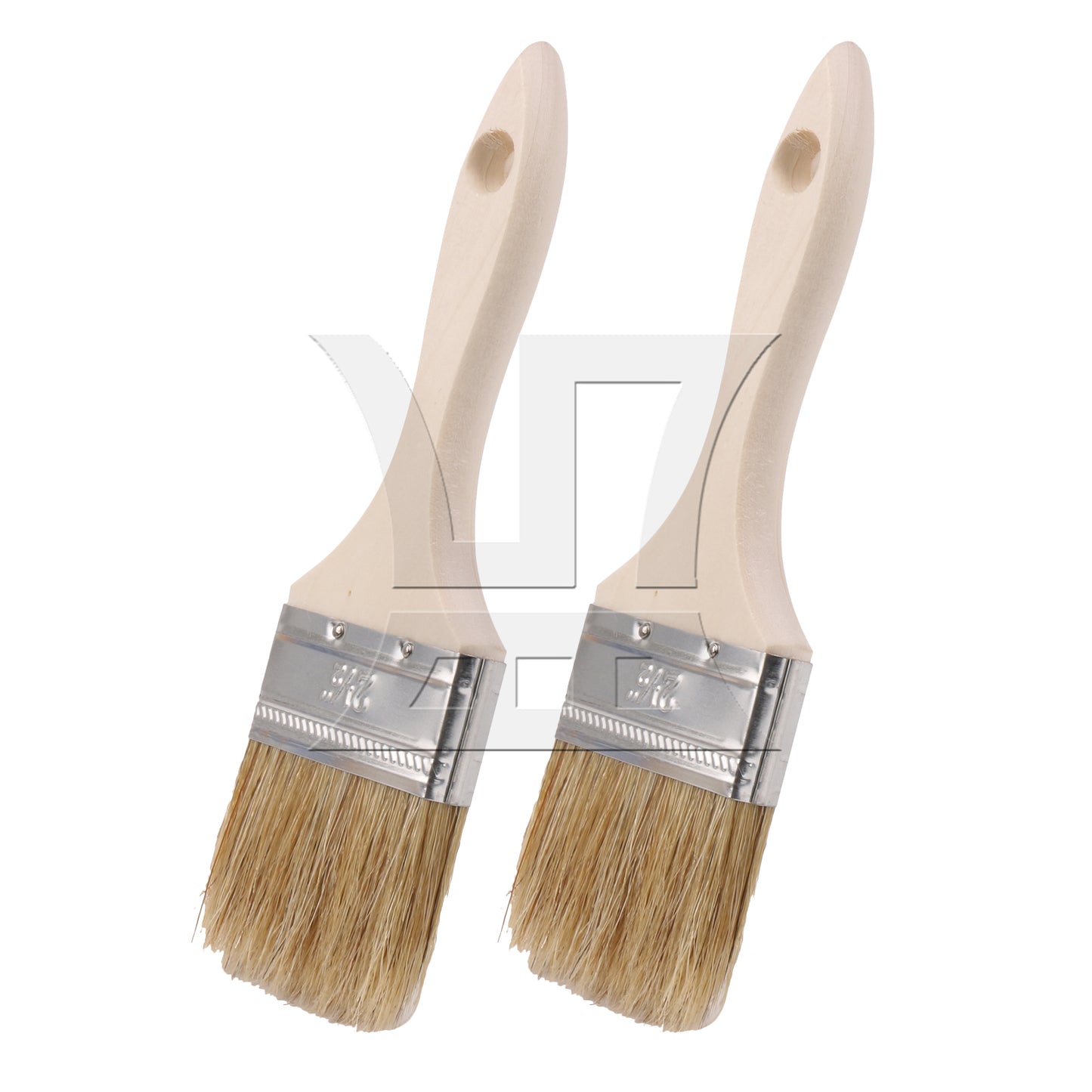 BQLZR 2 Pieces Natural Bristle Paint Brush Thin Handle for Indoor Decorations 2 1/2"