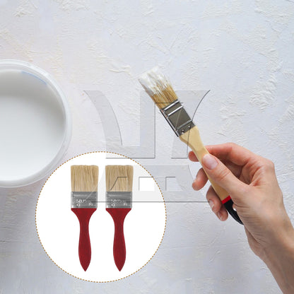 BQLZR Flat Paint Brushes with Red Handle 2 Inch Stain Brushes for Painting