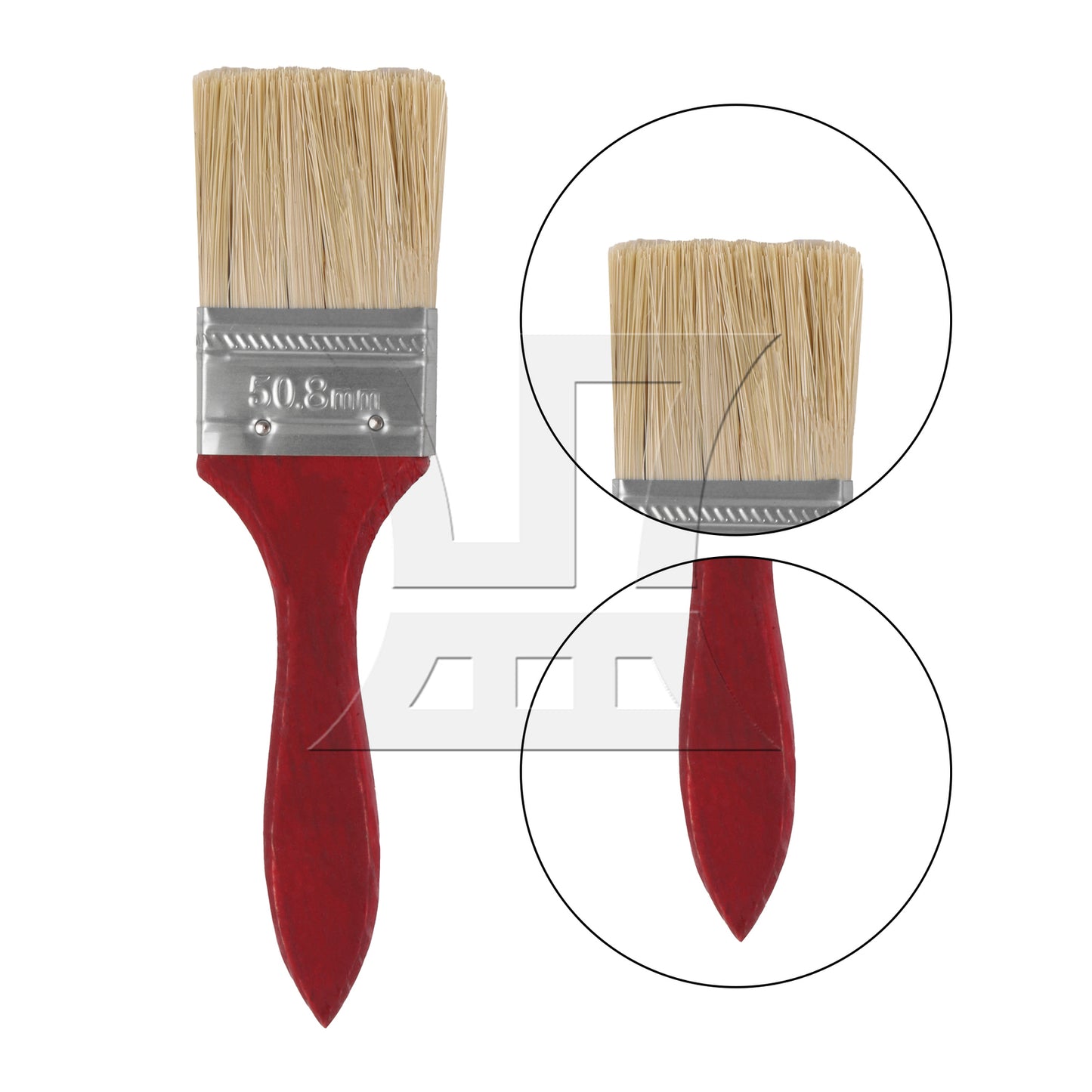 BQLZR Flat Paint Brushes with Red Handle 2 Inch Stain Brushes for Painting
