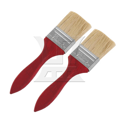 BQLZR Flat Paint Brushes with Red Handle 2 Inch Stain Brushes for Painting