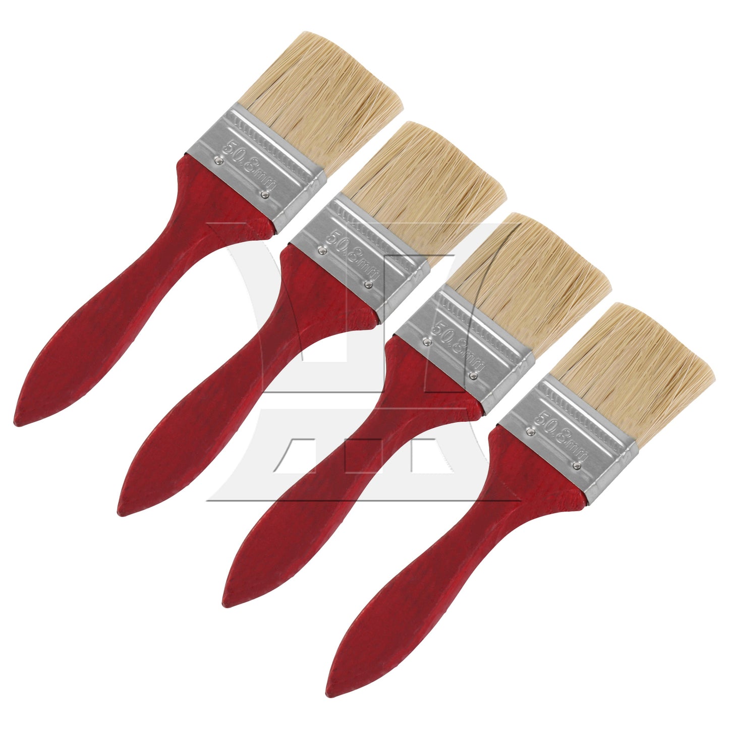 BQLZR Flat Paint Brushes with Red Handle 2 Inch Stain Brushes for Painting