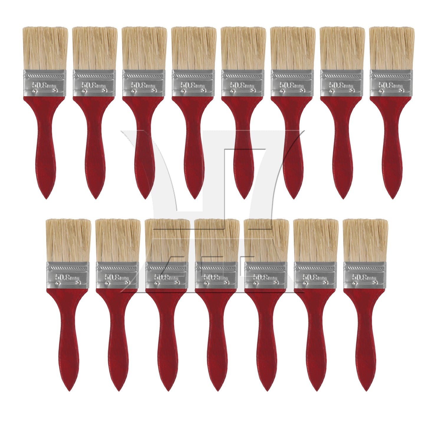 BQLZR Flat Paint Brushes with Red Handle 2 Inch Stain Brushes for Painting