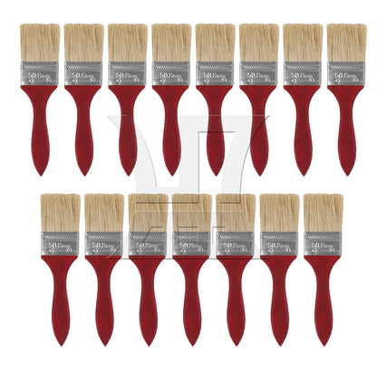 BQLZR Flat Paint Brushes with Red Handle 2 Inch Stain Brushes for Painting