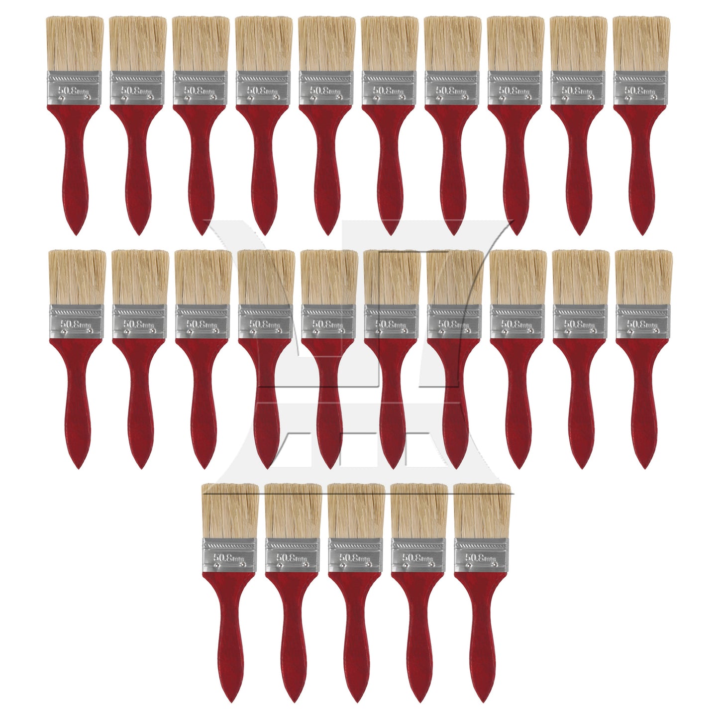 BQLZR Flat Paint Brushes with Red Handle 2 Inch Stain Brushes for Painting