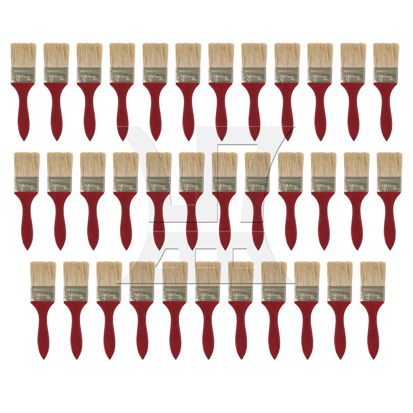 BQLZR Flat Paint Brushes with Red Handle 2 Inch Stain Brushes for Painting