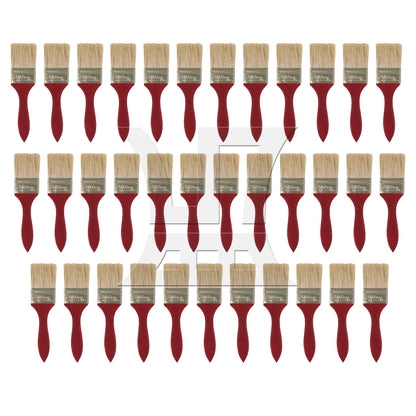 BQLZR Flat Paint Brushes with Red Handle 2 Inch Stain Brushes for Painting