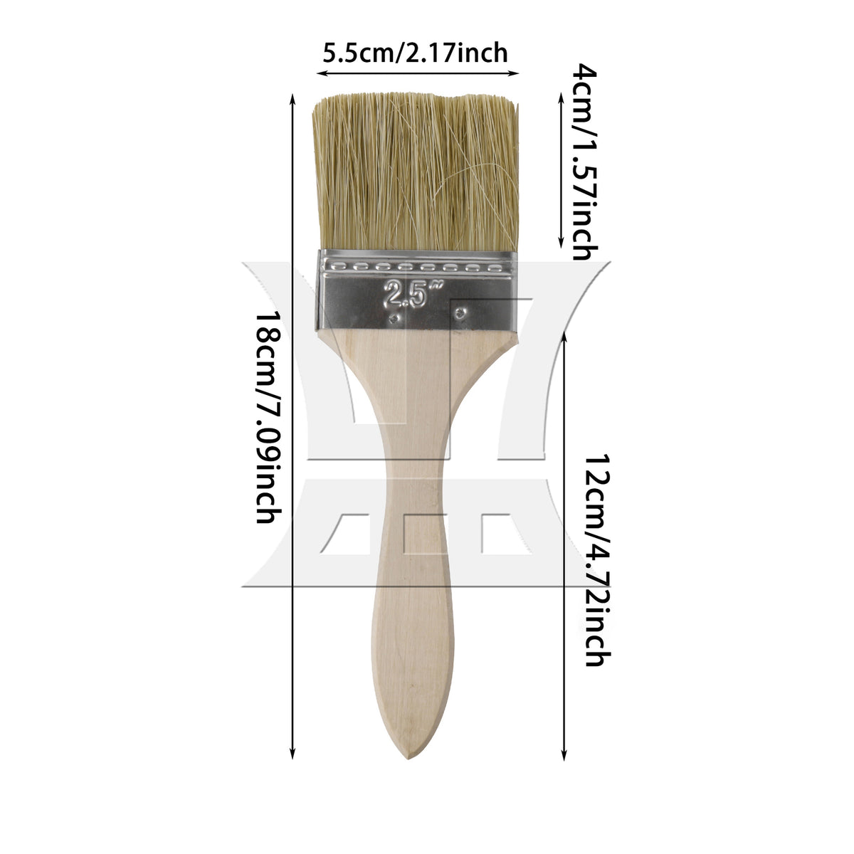 BQLZR Chip Paint Brush with Wooden Handle 2.5" Soft Craft Brushes for DIY