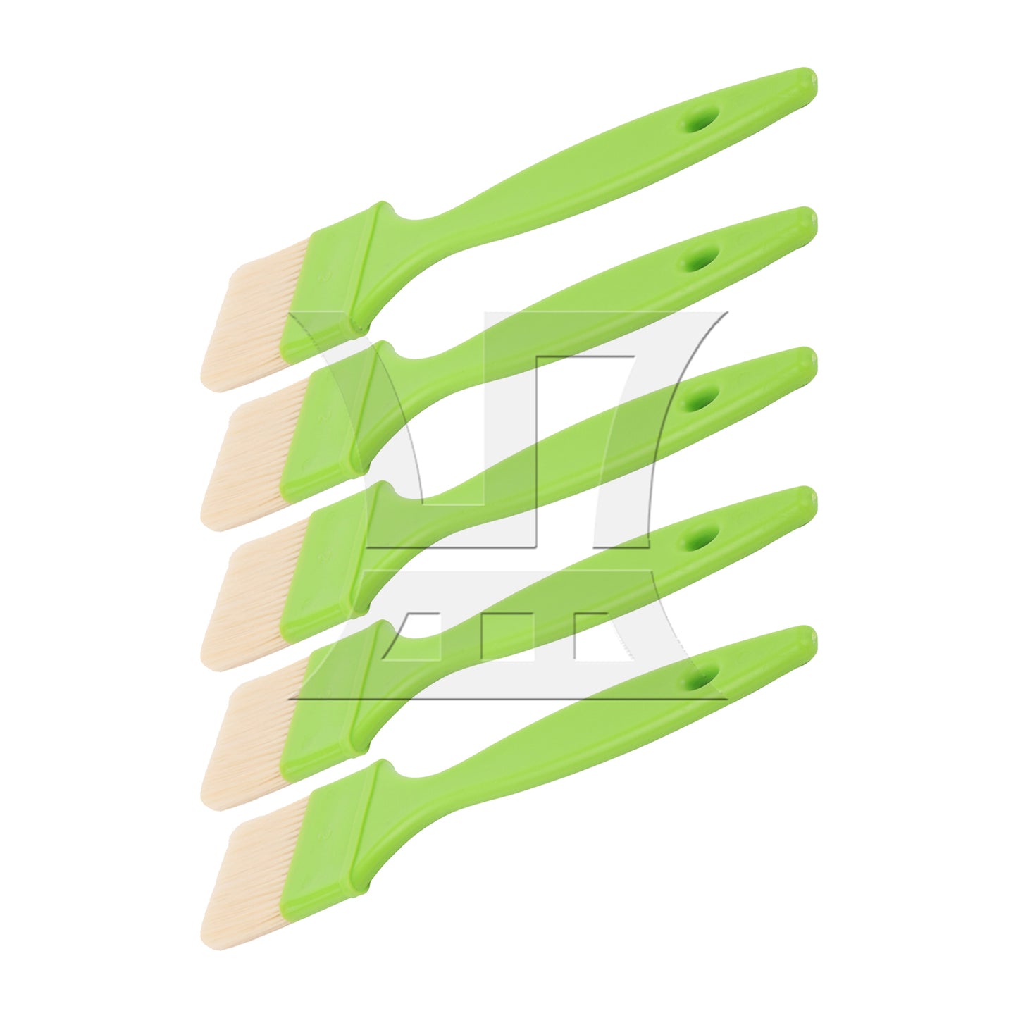 BQLZR  2" Flat Paint Brushes with Plastic Handle for Home Art Tools Green