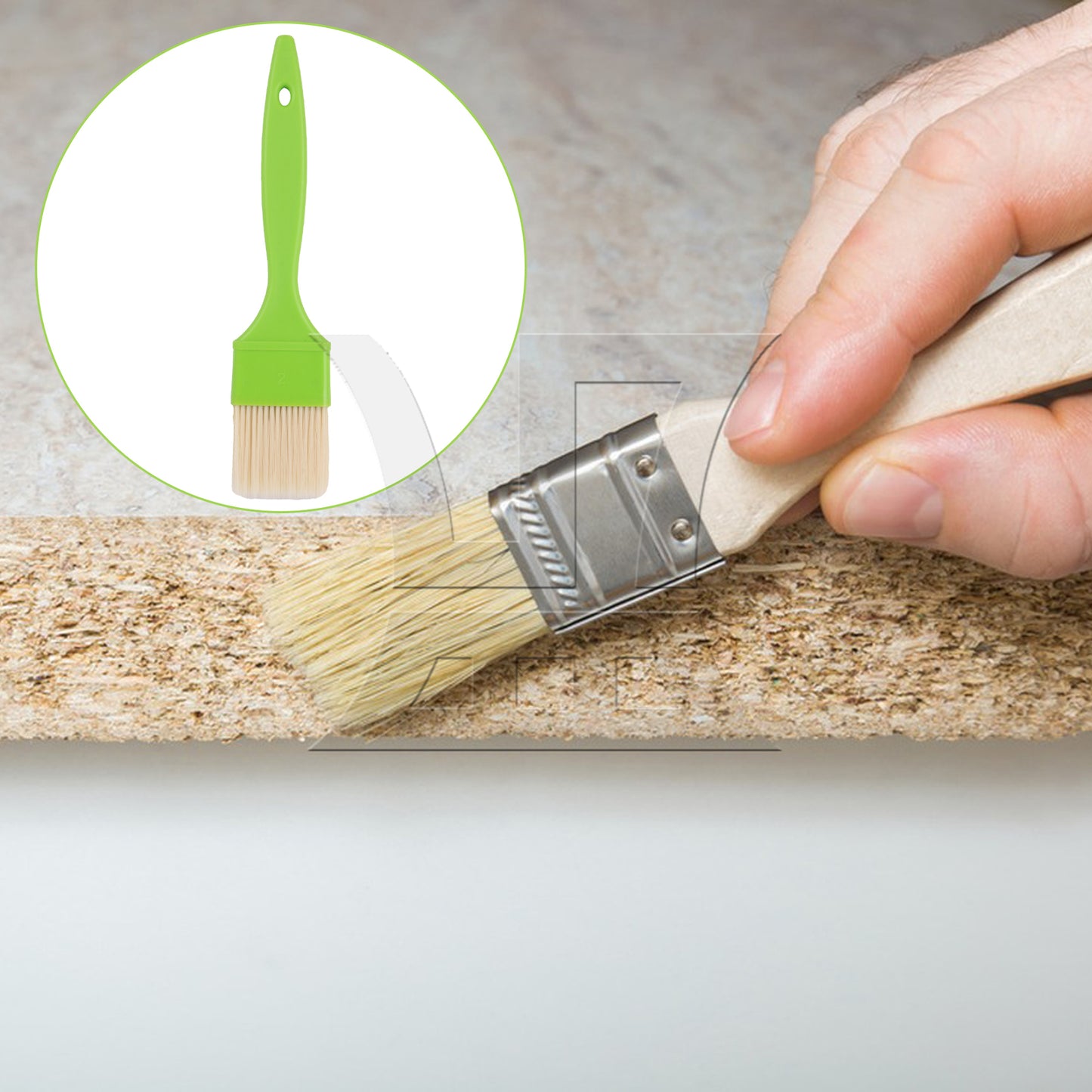 BQLZR  2" Flat Paint Brushes with Plastic Handle for Home Art Tools Green