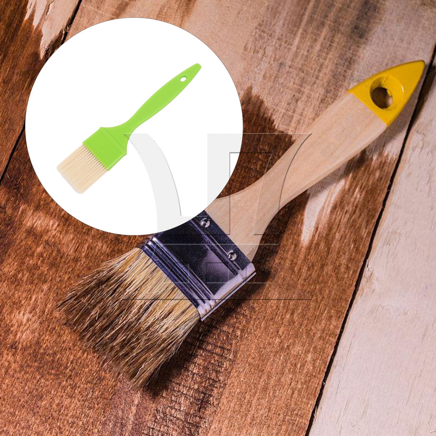 BQLZR  2" Flat Paint Brushes with Plastic Handle for Home Art Tools Green