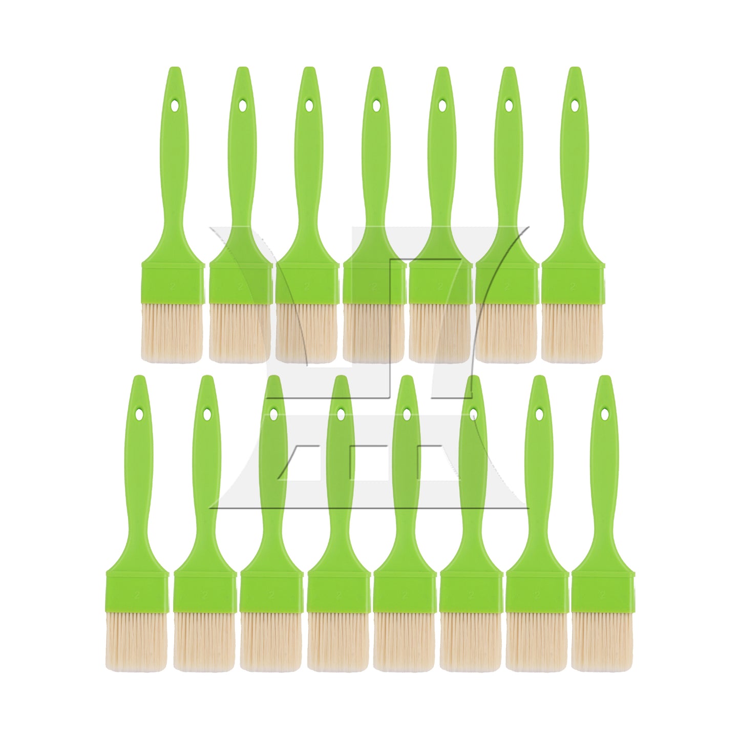 BQLZR  2" Flat Paint Brushes with Plastic Handle for Home Art Tools Green