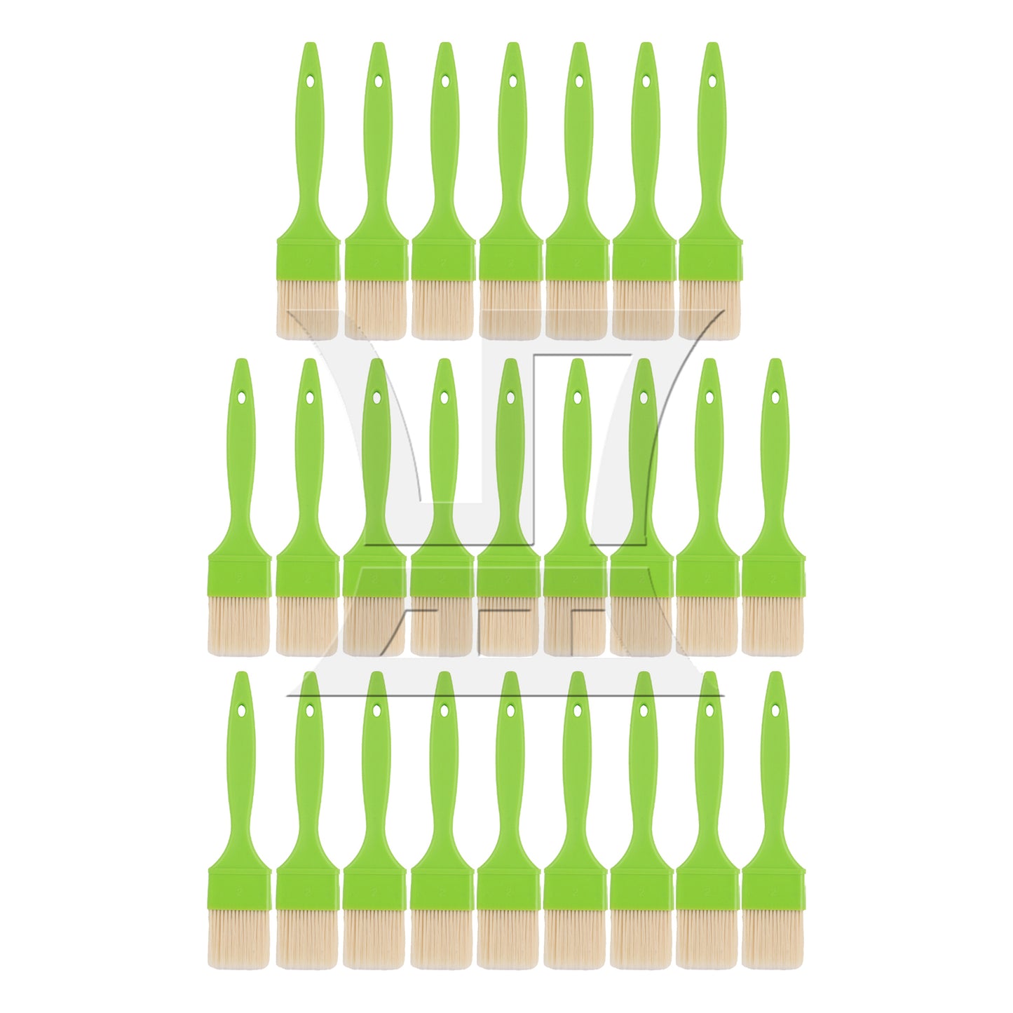 BQLZR  2" Flat Paint Brushes with Plastic Handle for Home Art Tools Green