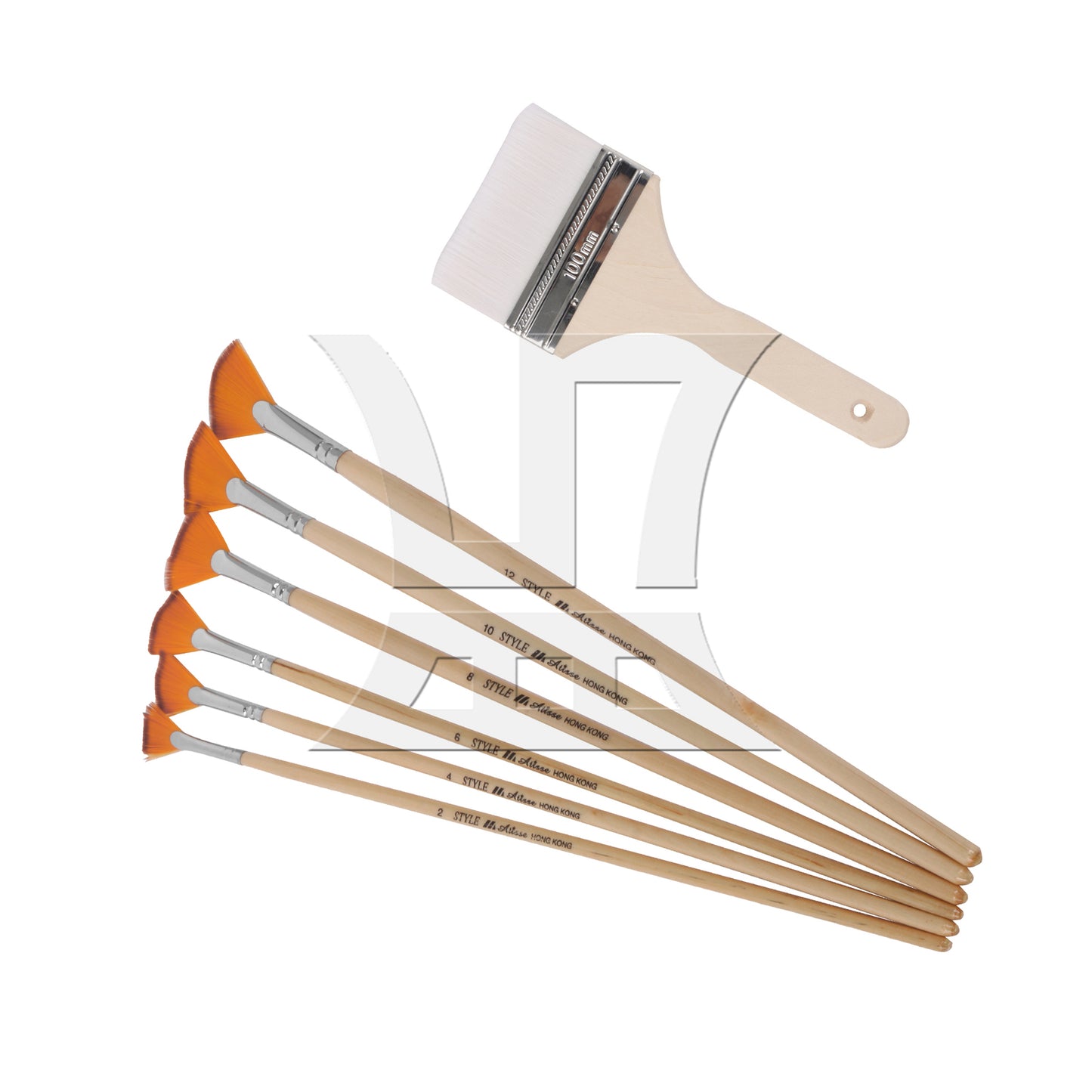 BQLZR Soft Bristles Painting Brush w/ Wood Handle for Water-Based Paint 4"