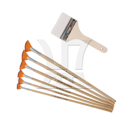 BQLZR Soft Bristles Painting Brush w/ Wood Handle for Water-Based Paint 4"